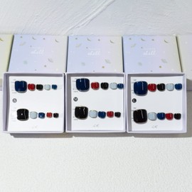 Light Rain Press on Toenails - Cleopatra, 3D Fake Toenails for Women, Luxury Reusable Seven Layers Gel UV Finish Hand Painted Nail Art with Design by Professional Manicurist, Short Square, Small Size