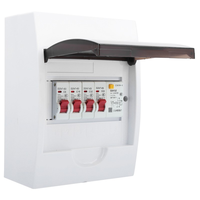 3 Way Fuse Box for 63A 30mA RCD+3MCB(6A+16A+32A) Power Supply