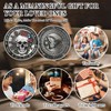 CHURYUML Memento Mori Coin 3D Skull Challenge Coins Inspirational Stoic