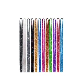 ZJchao 12 Colores Kit de Hebras de Oropel para Cabello Color Mezclado para Niñas y Mujeres, Hair Tinsel Dazzle Glitter Colorful Rainbow Hair Extensions