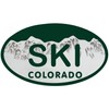 CafePress Ski Colo License Plate Oval Car Bumper Sticker