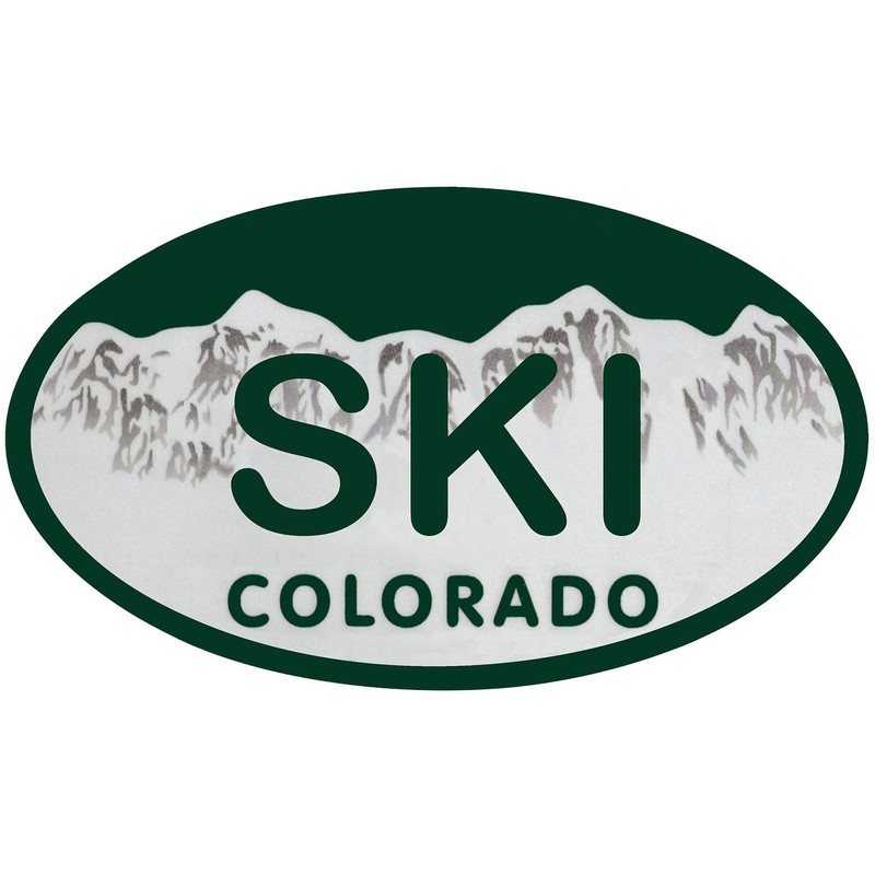 CafePress Ski Colo License Plate Oval Car Bumper Sticker