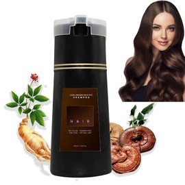 Mrettick Hair Dye Shampoo, Hair Instant Dye Shampoo, Braunes Haarfärbeshampoo, Natürliches Haarfarbenshampoo für graues Haar, Lang anhaltendes Haar-Instant-Dye-Shampoo Haarfarbe (Dunkelbraun)