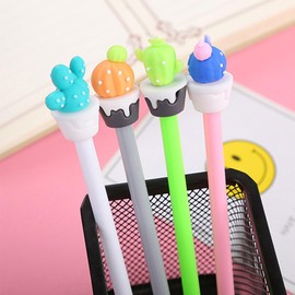 Cute Cactus Novelty Gel Ink Pens Writing Pens 0.5 mm Black Ink Assorted Styles Fun Kawaii Pens Bulk for Kids Office School Supplies (8)