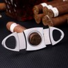 KEENSUN - Cigar Cutter, Stainless Steel Guillotine Double Blades and