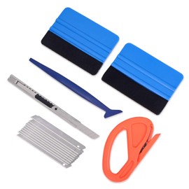 Kit de herramientas de envoltura de vinilo para vehículo Gomake Incluye espátula de fieltro de 4 pulgadas, cuchillo de utilidad retráctil de 9 mm y cuchillas, cortador de vinilo Zippy y mini espátula