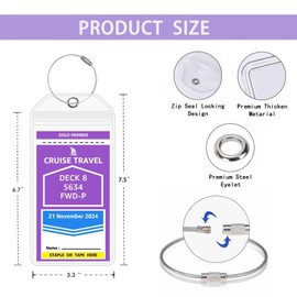 Yokrwo Luggage Tags for Suitcases, Cruise Ship Essentials, Cruise Luggage Tag Holder for Royal Caribbean and Celebrity Cruises on Boarding Day (7.5"× 3.3", 4 Piece)