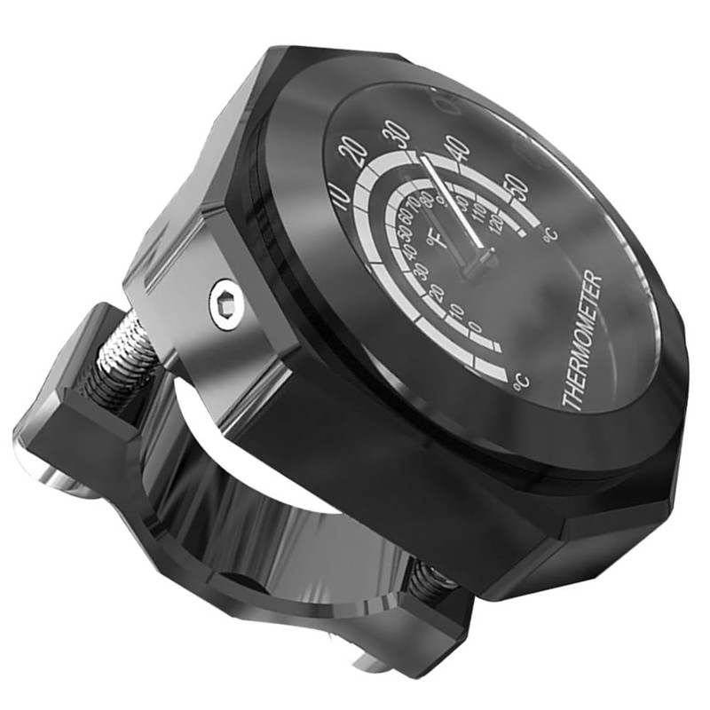 Baceyong Motorcycle Handlebar Thermometer Gauge Luminous Alloy Temperature Gauge Waterproof
