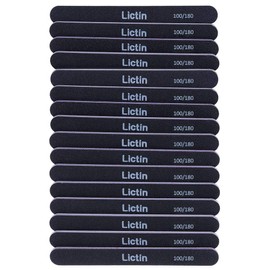 Lictin Pack of 16 Professional Nail Files Washable Double Sided Emery Board (100/180 Grit)
