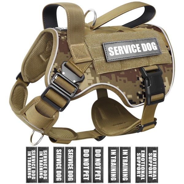 WINSEE Tactical Dog Harness for Large Dog, Heavy Duty Service