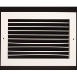 12"w X 8"h Aluminum Adjustable Return/Supply HVAC Air Grille - Full Control Horizontal Airflow Direction - Vent Cover - Wide Front End Overlap - Single Deflection [Outer Dimensions: 13.85"w X 9.85"h]
