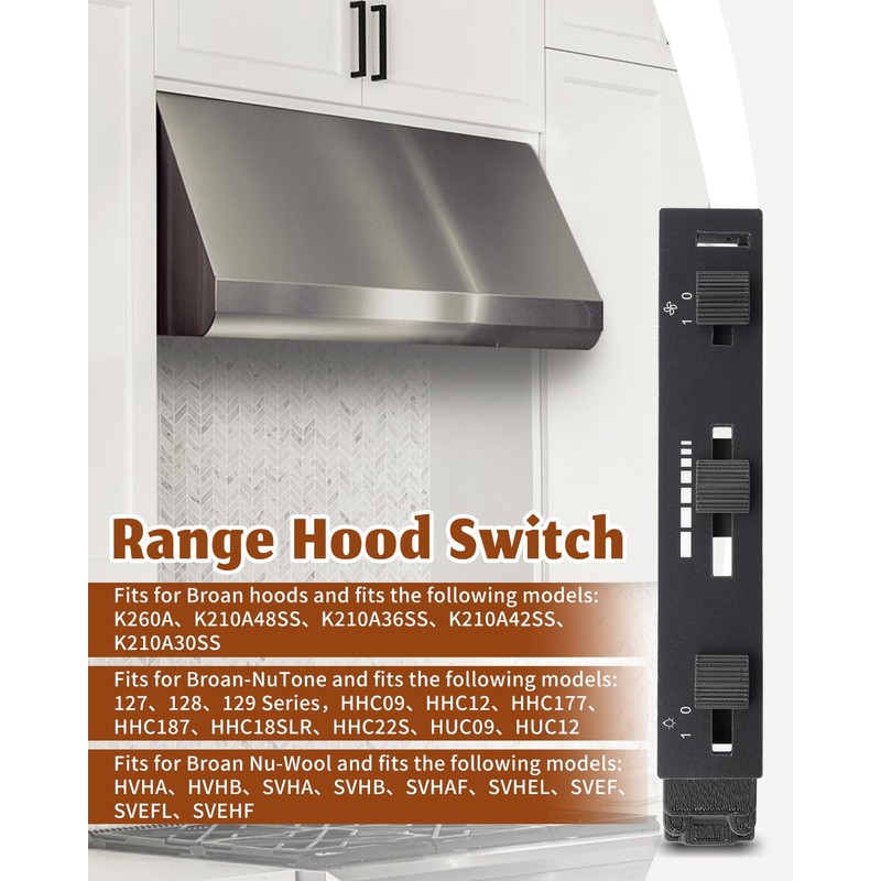 SV12969 Range Hood Switch Fit for Broan Replacement Switch，Fit for