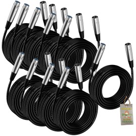Fat Toad Microphone Cables (10 Pack) 20ft Professional Pro Audio XLR Mic Cord Patch with Female & Male Connector | 24 AWG Shielded Wire & Balanced for Sound Music Recording Studio Mixer Stage Gear