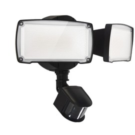 UME 19W LED Flood Light Motion Sensor Outdoor, 2 Adjustable Head, 2000LM, 5000K, IP65 Waterproof, Dusk to Dawn Security Light with Photocell for Exterior,Outside,Garage,House(Black)