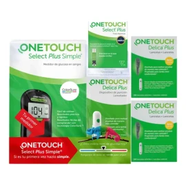 Glucometro Onetouch Simple 25 Tiras + 200 Lancetas De Regalo