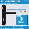 lockzz Estenfeld Door Handle Set Stainless Steel Black Matt Door