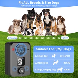 STANWIS Anti Barking Device for Dogs,50FT Effective Range Dog Bark Deterrent Devices,3 Modes Rechargeable Dog Barking Control Devices,Fit All Breeds&Size Dogs 2 Pack