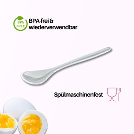 homiez Egg Spoons Plastic Transparent [Pack of 12] – Also Suitable as Ice Cream Spoon, Latte Macchiato Spoon or Baby Spoon – Long Plastic Spoon Reusable – Serving Spoon, Tea and Coffee Spoon