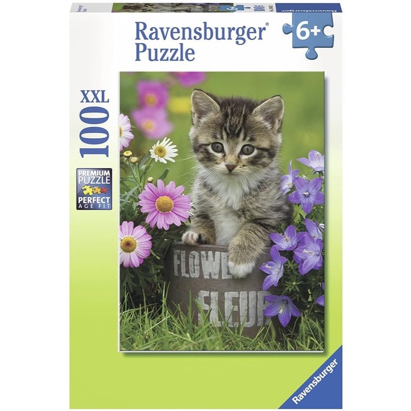 Ravensburger nbsp;10847 – Kitten Amongst Flowers 100-Piece Puzzle
