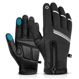 Hikenture Winter Cycling Gloves for Men and Women -Thermal Bike Gloves Full Finger(Black L)
