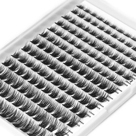 Madam Fifi 156 PCS Self-Adhesive Lash Clusters – No Glue Needed, Dual-Row Sticky Strips, DIY Individual Lash Extensions, Soft Fluffy False Eyelashes (Fluffy-Mixed)