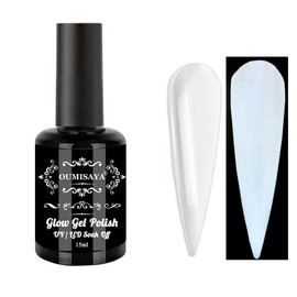 Oumisaya Glow in the dark Clear Gel Nail Polish 15ML Semi-Clear Top Coat Gel glow white