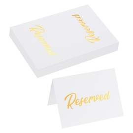 MECCANIXITY Reserved Table Signs,Gold Reserved Place Cards for Table at Restaurant,Wedding Reception,Business Meeting,Christmas Party,Seating Reserve 10Pcs