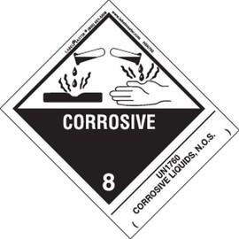 Labelmaster HSN7000 Corrosive Label, UN1760 Corrosive Liquids N.O.S, Hazmat, 4.75" x 4" (Pack of 500)