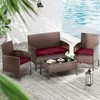 Pakunoda 3 Pack Outdoor Replacement Cushions, Fit for 4-Seater Wicker