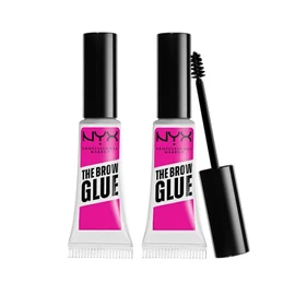NYX Professional Makeup Brow Glue, Instant Brow Styler, For Eyebrows Laminated, Twin Pack, Transparent