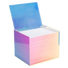 Watpot Disposable Face Towel Storage Box Compatible with Facial Towel XL, Acrylic Disposable Face Towelette Holder Container, Rainbow