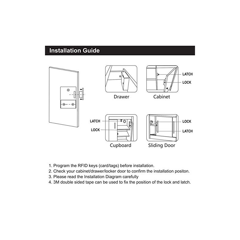 RFID Locks for Cabinets Hidden DIY Lock - Electronic Lock
