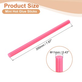uxcell 16 Pcs Mini Hot Glue Sticks, 0.43" Dia x 7.87" Long EVA Glue Gun Sticks, Pink Mini Hot Melt Glue Sticks for DIY Craft Sticky Projects