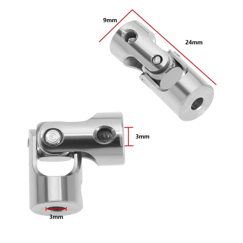 SG Store 4Pcs 3mm to 3mm Metal Shaft Coupling Universal