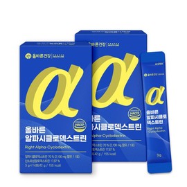 Olbareun Geongang 올바른 리얼 알파시클로덱스트린 3g 14포 2박스/알파시디/제로파우더 Correct Real Alpha Cyclodextrin 3g 14 Packs 2 Boxes/Alpha CD/Zero Powder