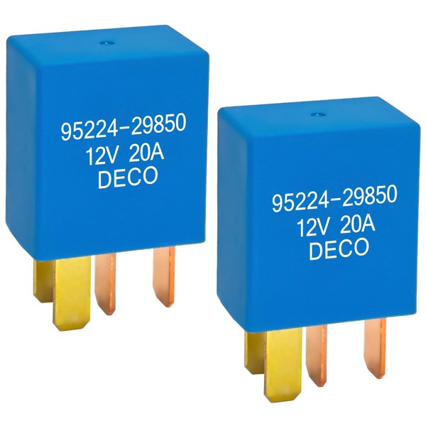 95224-29850 Power Relay (Pack of 2) - 4-Pin, 12V, 20A,