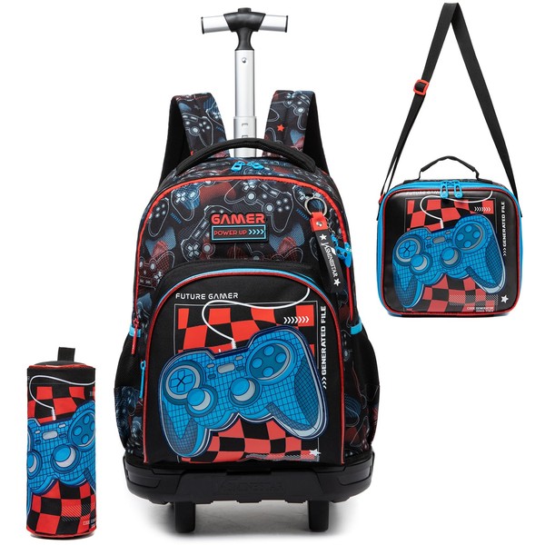 ZBAOGTW Rolling Backpack Boys Backpack with Wheels for Kids Roller