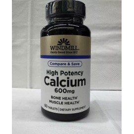 Windmill High Potency Calcium 600 mg Supplement, 60 Tablets