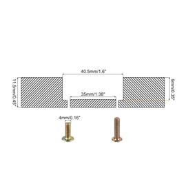 uxcell Flush Pull Ring Handle 40.5x11mm, Plane Drawer Door Pull, Black