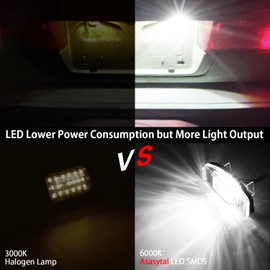 Asasytal License Number Plate Light, LED Rear Number Plate Lamps 6000K Xenon White Compatible with Honda 7/8/9th Gen Ci-vic Pi-lot Ody-ssey Acu-ra MDX RL TL TS RDX ILX, 2 Pcs