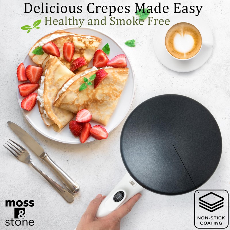 Moss & Stone Cordless Electric Crepe Maker With Auto Power