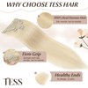 TESS Clip in Hair Extensions Real Human Hair Blonde Remy