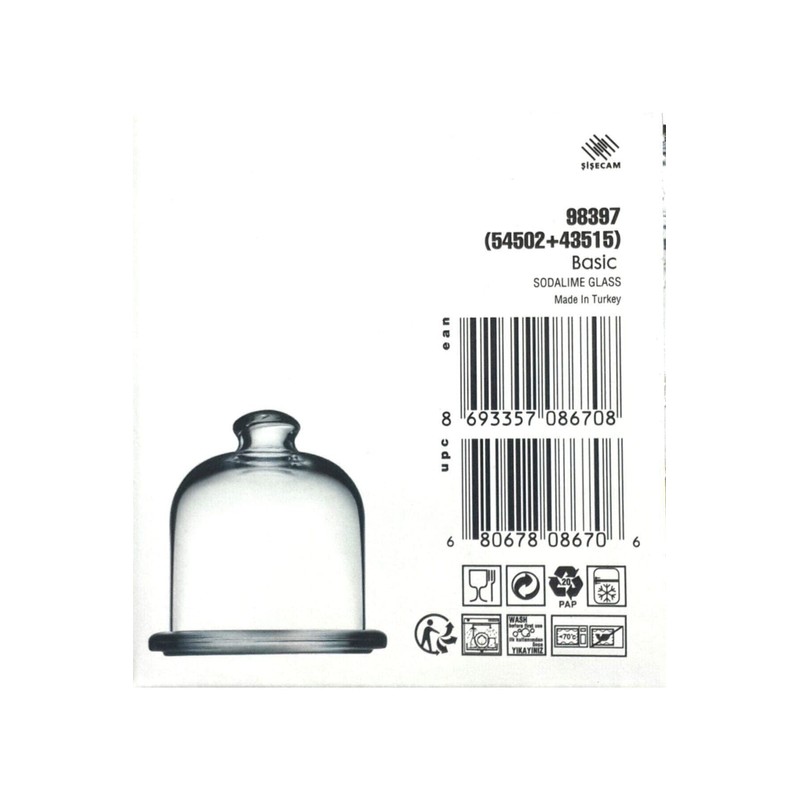 Pasabahce Basic Food Preservation Bell Jar with Plate Glass