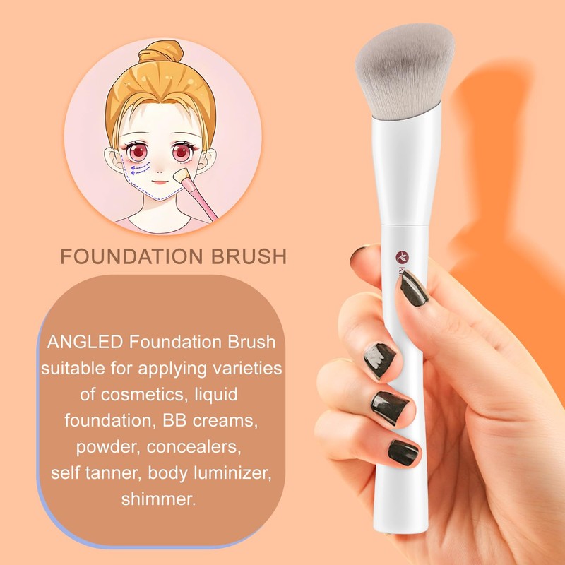 KINGMAS Angled Foundation Brush Concealer Brush, Premium Kabuki Makeup Brush