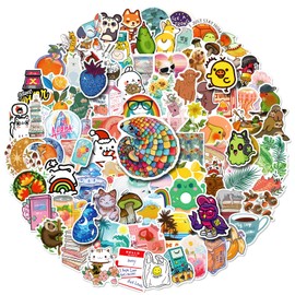 Stickers for Kids, 100 Pcs/Pack Vinyl Waterproof Vsco Stickers, Cute Aesthetic Stickers For Laptop Skateboard Computer Phone Guitars Scrapbook, Water Bottles Stickers for Kids Teens Girls (Vsco Stickers)