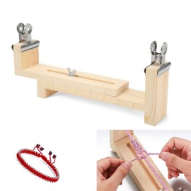LiJuanWang Wood Jig Bracelet Maker, Bracelet Maker, Friendship Bracelets Craft for Girls, Bracelet Maker, Wood, Bracelet Maker, with 2 Clips, for Bracelets Braiding Weaving Tool