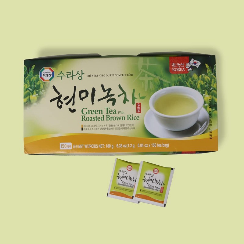 Surasang Green Tea with Roasted Brown Rice Tea, Toasty and