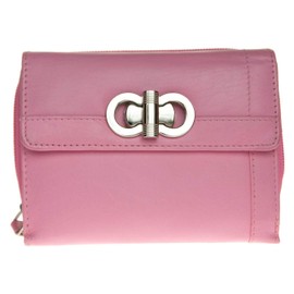 Women's Light Pink Compact Genuine Leather Wallet