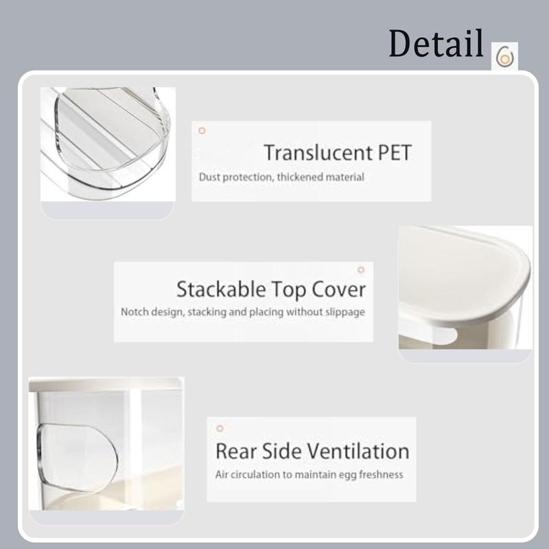 Egg Storage Fridge, Adjustable 3 Tier Egg Container with Easy
