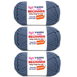 Denim Blue Beginners Crochet Yarn Cotton Crochet Yarn for Crocheting Knitting Beginners Crochet Kit-3 * 50g